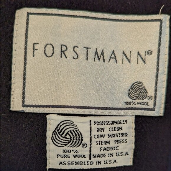 Fortsmann by Loring Black wool double breasted jacket full length coat size M - Picture 3 of 10